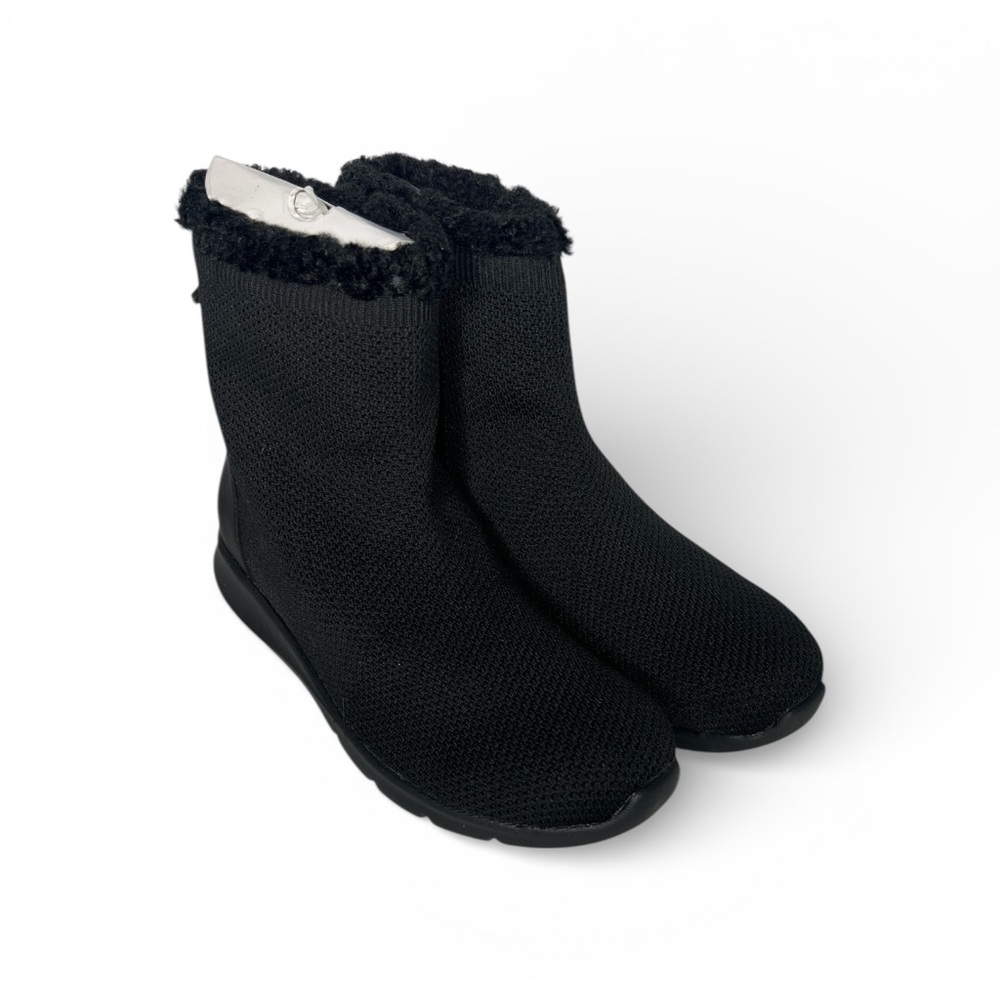 Spenco Waco Women’s Cozy Winter Black Ankle Boots with Fur Lining NWB - 8.5B